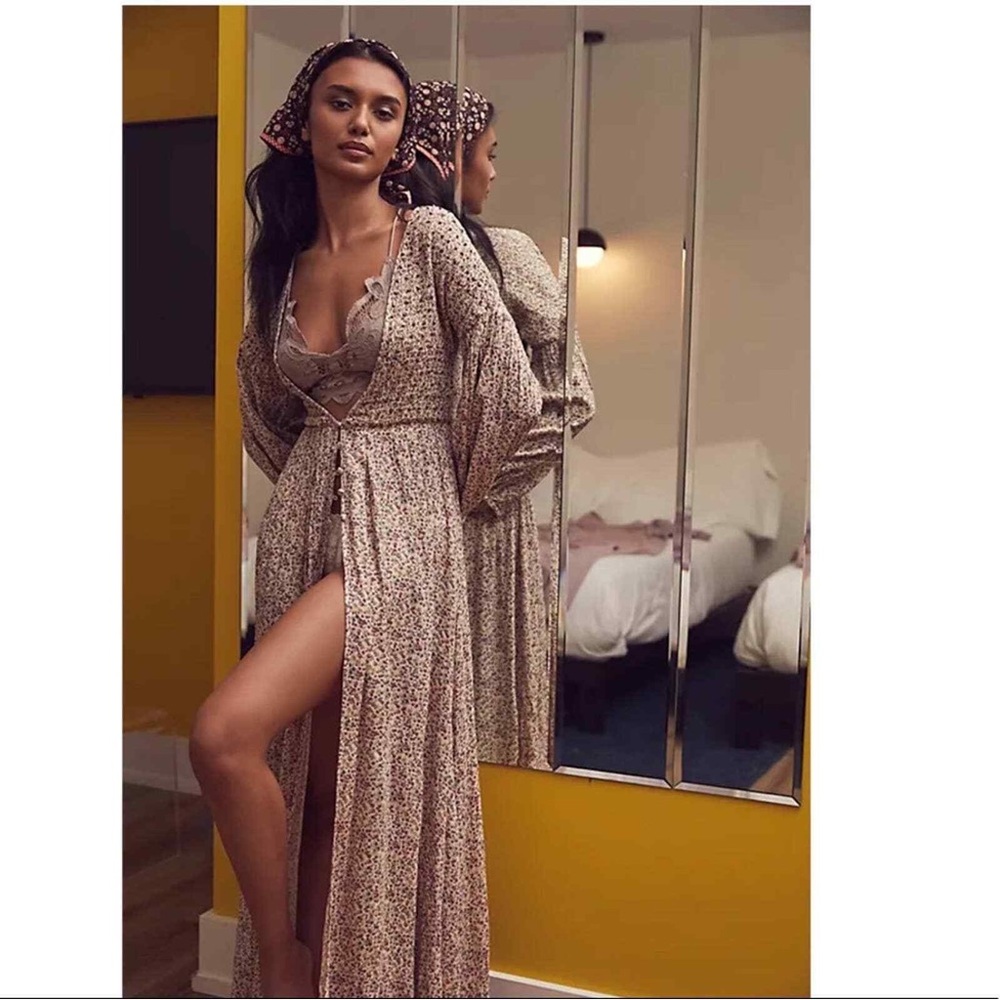 Free People Kadence Floral Duster Dress Robe